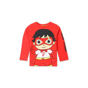 T-shirt graphique de marque pour garçon F/S-Red 100% Cotton Logo personnalisé O-Neck Casual Short Sleeve T-Shirt Design - Product Image 1