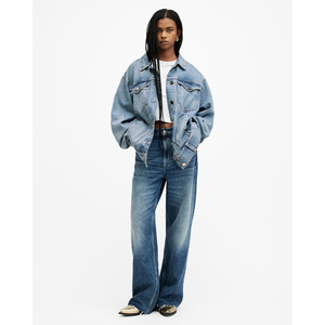 Nouveau Style personnalisé bleu à manches longues dame veste femmes Denim veste bouton décoration grande taille coton rempli pour l'hiver été - Product Image 3