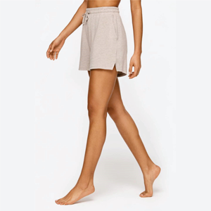 Matière souple Intérieur légèrement brossé 95% Modal 5% Elasthanne Beige clair Mélange Coupe régulière Short souple - Product Image 2