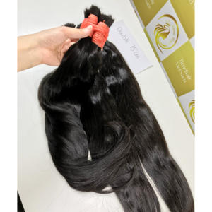 Super Quality 60cm Long Double Weft <b>Black</b> Vietnamese Remy <b>Hair</b> Bundles 100% Natural Raw Human <b>Hair</b> HD Lace Dark Color <b>Extensions</b> - Product Image 1