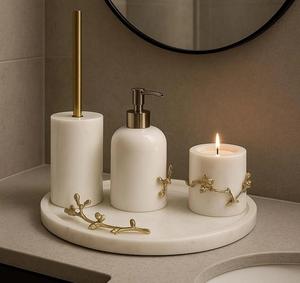 Juego de Accesorios de Baño de 5 Piezas de Resina 100% Original de Excelente Calidad, Ecológico y Pintado a Mano para Uso Diario - Product Image 2