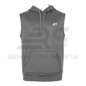 Nueva moda Slim Fit Hombres Sudadera con capucha sin mangas Tallas grandes Hombres Sudadera con capucha Material sólido Más vendido Nuevo estilo Sudadera con capucha sin mangas - Product Image 2