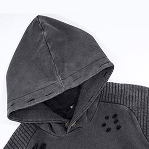 Ropa de calle transpirable de alta calidad Sudaderas con capucha desgastadas de moda personalizadas de buena calidad para hombres - Product Image 3