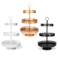 Meilleur prix ensemble de présentation de table du désert en métal doré rond bonbons fruits cupcake pâtisserie mariage anniversaire célébration décorations pour la maison