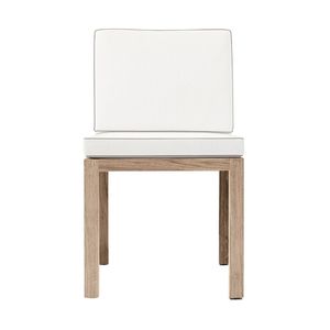 Modern Teak Outdoor <b>Dining</b> Chair With Cushion Contemporary Garden Furniture For Patio And Balcony Use - Product Image 3