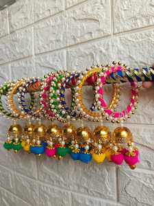 Bracelets ethniques Kaleera pour mariée, bracelets multicolores assortis pour les faveurs de mariage indien, Mehndi Haldi, Sangeet Rakhi et cadeaux - Product Image 4