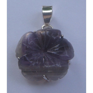 Colgante de Amatista Natural Hecho a Mano para Mujer, Plata de Ley 925 con Engaste de Bisel, Platino, Oro Rosa, Número, Dibujos Animados, Gemas Shah - Product Image 1
