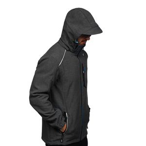 Veste Softshell à fermeture éclair d'automne en polyester et spandex de haute qualité imprimée avec logo personnalisé pour hommes du meilleur design - Product Image 4