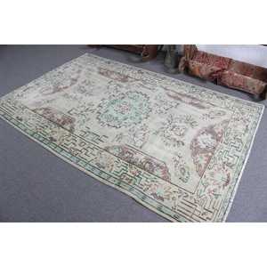 Tapis vintage de grande taille 5,1 x 8 pieds, tapis turc, tapis à bordure marron - Product Image 4