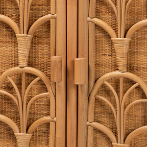 Armoire de rangement fonctionnelle en rotin fabriquée à la main pour chambre d'enfants, meubles d'intérieur de luxe, vêtements - Product Image 4