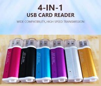 Lector de Tarjetas USB Externo Multifuncional de Alta Velocidad, Mini Adaptador Portátil de Tarjetas TF/SD de Aleación de Aluminio para PC y Laptop |   Plug and Play