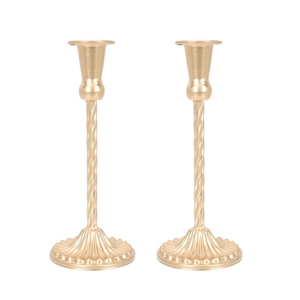 Wholesale Iron <b>Taper</b> <b>Candle</b> Holders Set Of 2 Antique Brass Finish Bubble Design Metal Candlesticks For Home Wedding Table Decor - Product Image 5