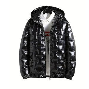 Chaqueta Acolchada de Lona Extra Grande para Hombre, Personalizada, con Cuello Alto y Capucha, Relleno 100% Poliéster, Transpirable, Estilo Urbano - Product Image 1