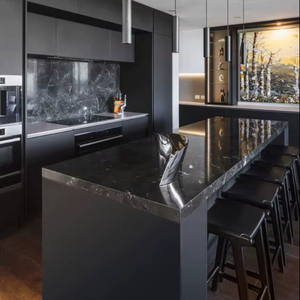 หินอ่อนหินเทียมสีดำคุณภาพระดับพรีเมี่ยมสำหรับการตกแต่งภายในห้องครัวและห้องน้ำที่ติดทนนานและมีสไตล์ - Product Image 1