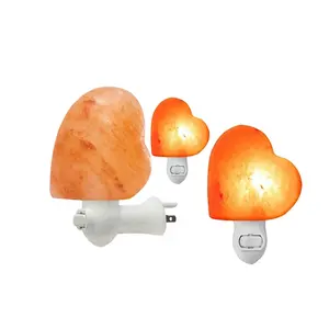 Mini lámpara de pared de sal de roca en forma de corazón, rosa claro, de alta calidad, personalizable, para empresas de Rock-Sian - Product Image 5