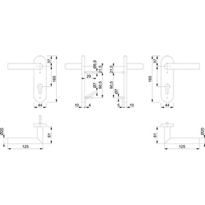 Amsterdam FS-E1400/353KH Fire Protection Set Stainless Steel F69 D/D Door 40-65mm <b>Thickness</b> PZ <b>Curtain</b> Poles Tracks Accessories - Product Image 3