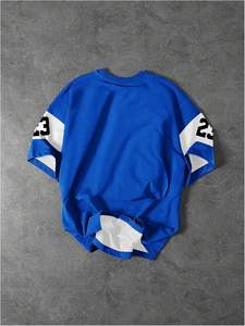 T-shirts unisexes pour hommes en coton/soie avec logo personnalisé, coupe ajustée, respirants, lavés, formels, streetwear, grandes tailles - Product Image 2