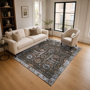 RUGS DEPOT LXDP-0848 Wholesale Terracotta Gold Contemporary Abstract Digital Printed Machine Washable Chenille Area Rug Non <b>Slip</b> - Product Image 2