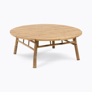 Table de salle à manger ronde en bois de bambou écologique tables de dîner naturelles de qualité supérieure d'usine du Vietnam - Product Image 1