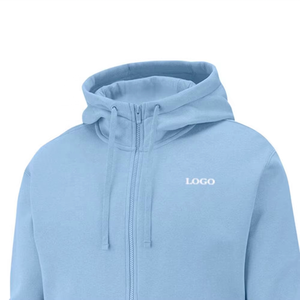 Sudaderas con capucha para hombre, sudaderas informales para hombre con bolsillos con cremallera, sudadera de manga larga con cremallera completa, chaqueta deportiva con capucha, logotipo personalizado, Color claro - Product Image 3