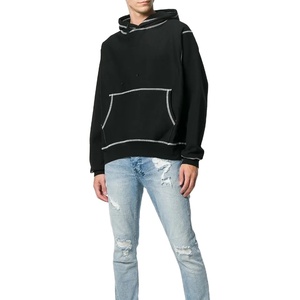 เสื้อฮู้ดผู้ชายแบบสวมหัวมีฮู้ดลำลองเย็บหน้าจอพิมพ์ลายกลับด้านได้ - Product Image 2