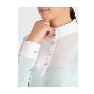 Chemises d'équitation en Nylon haute Performance Baselayer Top femmes coupe parfaite avec bouton tenue équestre légère respirante - Product Image 3