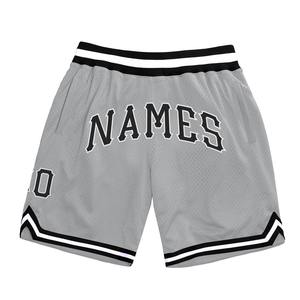 Industrie Direct Engro Sportswear Basketball <b>Shorts</b> Custom Gray Black-<b>White</b> Authentic Throwback Basketball <b>Shorts</b> - Product Image 1
