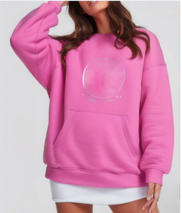 เสื้อฮู้ดโอเวอร์ไซส์สำหรับผู้หญิงผ้าฟลีซผ้าฝ้าย-โพลีผสมใส่สบายระบายอากาศได้ดีผลิตตามสั่ง - Product Image 3