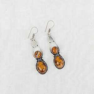 Tigers Eye Multi-Stone <b>Earrings</b> 925 Silver Plated Handmade Gemstone Dangle <b>Earrings</b> Boho Jewelry Gift for Her <b>Holiday</b> - Product Image 5