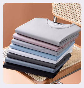 Camiseta de Manga Corta para Hombre, Diseño Personalizado con Logotipo Bordado, Estilo Informal, Cuello Redondo, Color Sólido, Verano, Alta Gama - Product Image 2