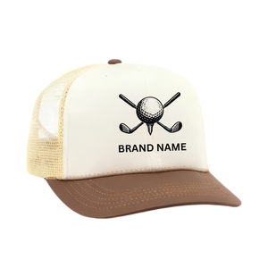 2-Tone Waterproof Performance Golf Hat <b>For</b> <b>Men</b> 5-Panel Breathable Trucker <b>Cap</b> With Custom Logo Adjustable Closure Fast Delivery - Product Image 2