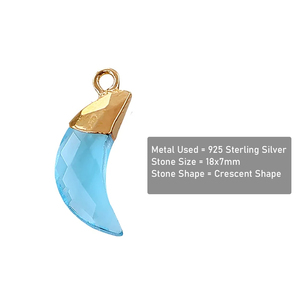 Crescent Shape 925 Sterling Silver Gold Plated Labradorite Gemstone Children's DIY Party Jewelry Fine Pendants <b>Charms</b> Wholesale - Product Image 4