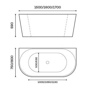 Bañera HERA 1030, Ovalada Independiente - Product Image 3