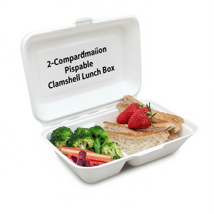 Boîte à lunch jetable à 2 compartiments - Product Image 2