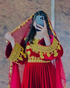 Robe tribale afghane vintage artisanale de haute qualité, tenue Kuchi, broderie complexe, manches longues, en mousseline, couleurs personnalisables - Product Image 6