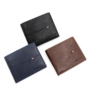 Cartera corta de cuero de lujo para hombre, cartera de cambio de cremallera de Color sólido Retro con tarjetero, tamaño de bolsillo de negocios informal - Product Image 1