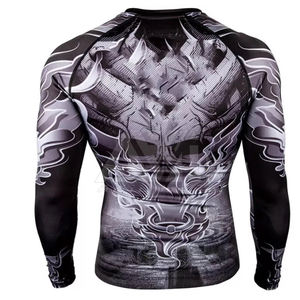 Ropa de Entrenamiento Ajustada y Transpirable para Hombre, Camiseta de Protección Solar de Spandex/Poliéster de Alta Calidad - Product Image 2