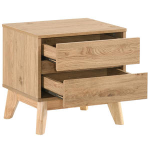 Table de chevet pliable en bois massif à 2 tiroirs au design minimaliste moderne pour la maison et la chambre à coucher - Product Image 3