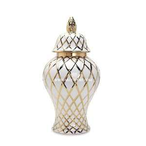 Jarrones de Jengibre de Metal Dorado Galvanizado, Centro de Mesa para Bodas, Jarrón Decorativo, Centro de Mesa para Fiestas, Jarrón de Aluminio, Floreros de Mesa - Product Image 1