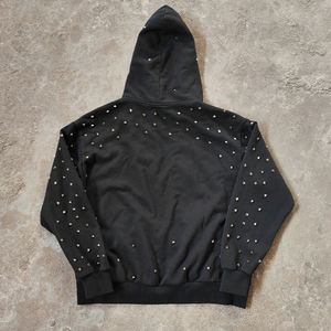 Fabricante de Sudaderas con Capucha para Hombre, Estilo Urbano, con Cierre, Pedrería Personalizada, Bordado Desgastado, Logotipo de Parche, Lavado Ácido - Product Image 6