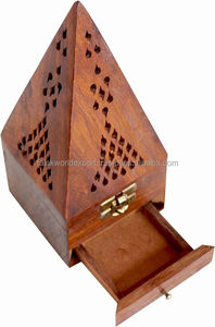 Quemador de cono piramidal de madera más vendido Quemador de cono piramidal de incienso de madera de Falak World Export - Product Image 5