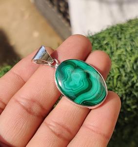 925 argent Sterling Malachite pierres précieuses pendentif bijoux à la main argent Boho Style pendentif bijoux pour femmes cadeau de mariage pour - Product Image 3