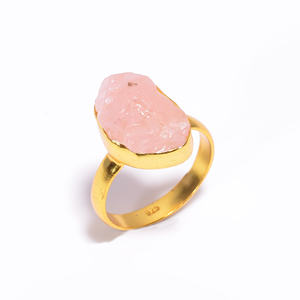 แหวนพลอยสีเงินสเตอร์ลิง925แหวนชุบทองอัญมณีพลอยสีน้ำเงินดิบธรรมชาติผู้ส่งออกเครื่องประดับเงินทำมือ - Product Image 4