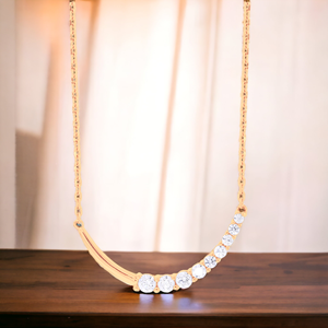 OEM de lujo 14K oro sólido 18 pulgadas collar al por mayor 0,50 quilates redondo FG/VS Moissanite - Product Image 1