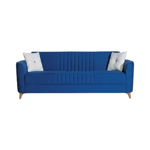 Extendable Portable Convertible Sofa <b>Bed</b> Solid <b>Wood</b> <b>Frame</b> <b>Storage</b> Click Clack Mechanism European Style Fabric Upholstery - Product Image 1