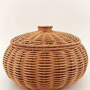 Cesta del Tesoro de ratán tejida a mano elegante solución de almacenamiento en forma de cúpula - Product Image 2