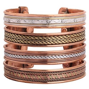 Brazalete de moda de cobre de terapia magnética con patrones únicos Brazaletes de uso de beneficios para la salud - Product Image 6