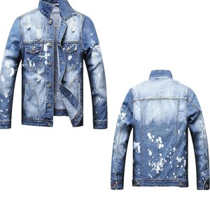 High <b>Lightweight</b> Vintage <b>Denim</b> <b>Jacket</b> for Men Breathable Comfortable Stand Collar Custom Logo Competitive Price for Spring - Product Image 1