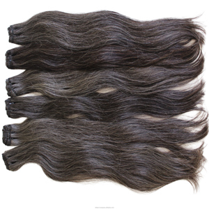 Magnifique extension de cheveux gris 100% naturels, super double drawn, Remy, trame simple, lot de mèches à tisser - Product Image 4