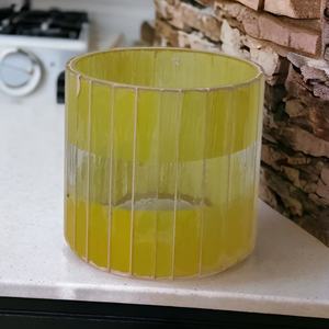 Candelabros de cristal amarillo personalizados de lujo, tarros de farol cilíndricos hechos a mano, diseño de mosaico para decoración del hogar, bodas - Product Image 3